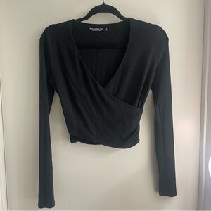 Abercrombie & Fitch Black Wrap Blouse